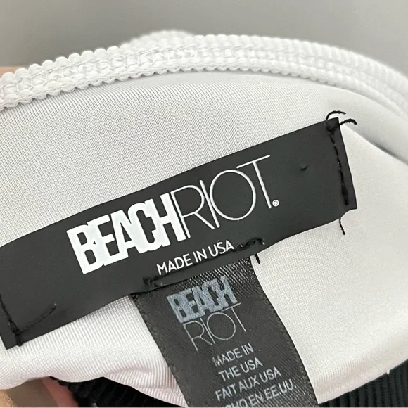 Beachriot M set bra leggings Colorblock black 0864 white ribbed beach riot sport - Picture 6 of 14